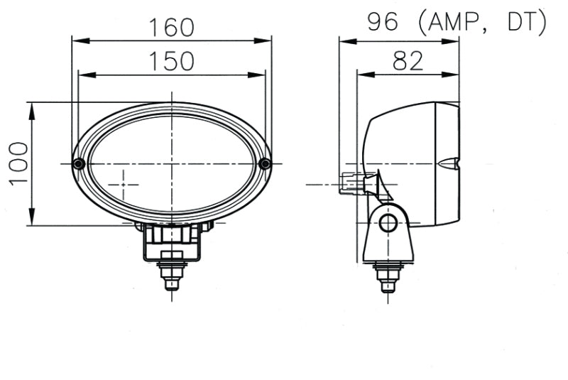 Hella Worklight 1Ga H15161001 H15161001 Technical Drawing