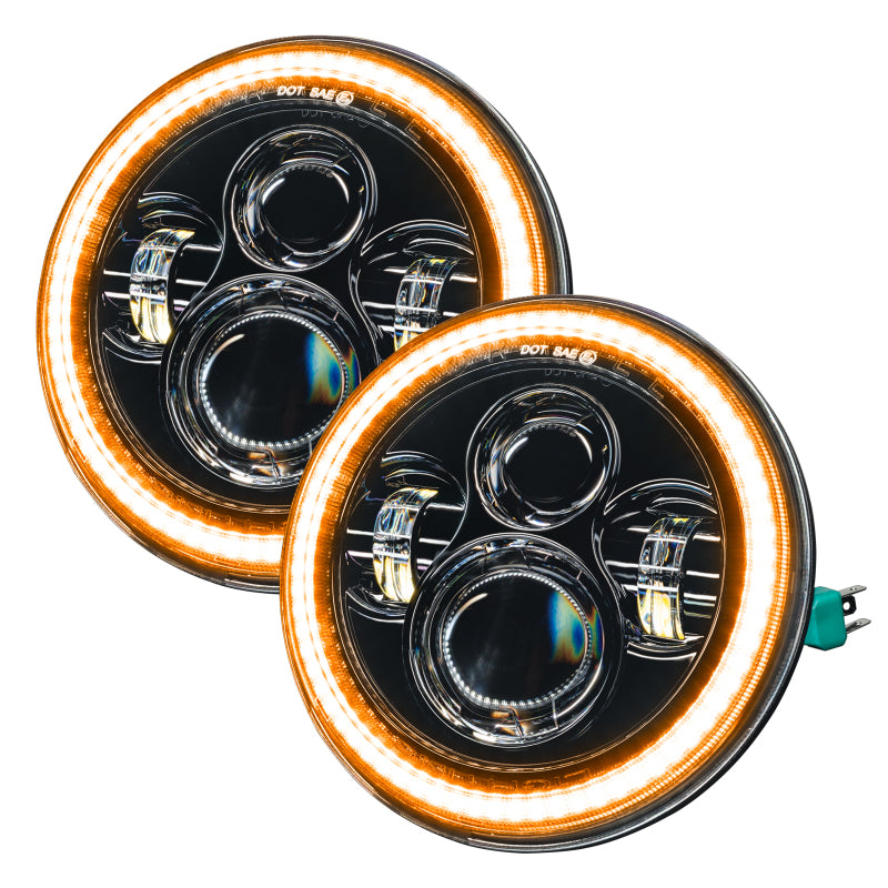 ORACLE Lighting Oracle 07-18 Jeep Wrangler JK Switchback LED Halo Headlights - Amber/White - Switchback 5769-123 5769-123 Photo - lifestyle view