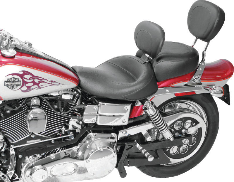 Mustang Motorcycle Mustang 06-17 Harley Dyna Wide Touring Solo Seat w/ Driver Backrest - Black 79358 79358 User 1