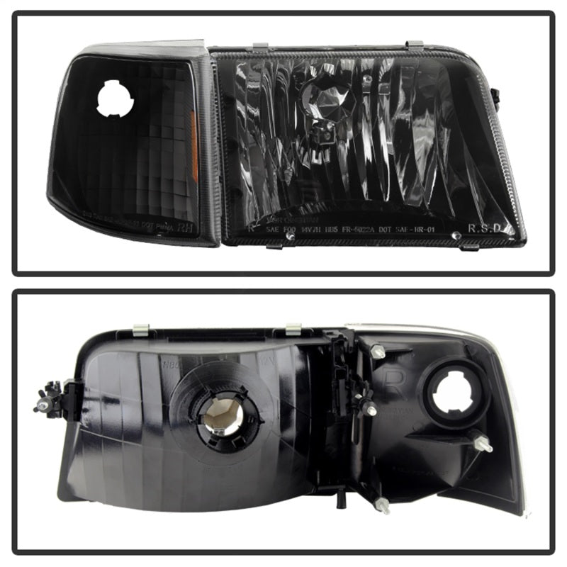 SPYDER Xtune Ford Ranger 93-97 Crystal Headlights w/ Corner Lights 4pcs Sets Black HD-JH-FR93-SET-BK 9029363 9029363 Photo - Unmounted