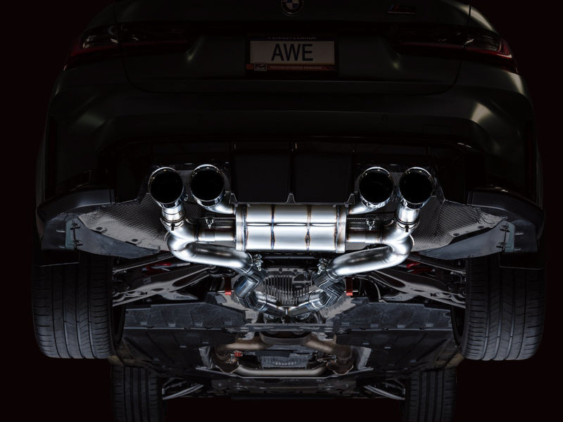 AWE Tuning AWE SwitchPath Catback Exhaust for BMW G8X M3/M4 - Chrome Silver Tips 3025-43480 3025-43480 Photo - Mounted