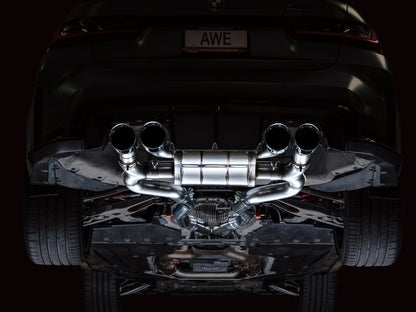 AWE Tuning AWE SwitchPath Catback Exhaust for BMW G8X M3/M4 - Chrome Silver Tips 3025-43480 3025-43480 Photo - Mounted