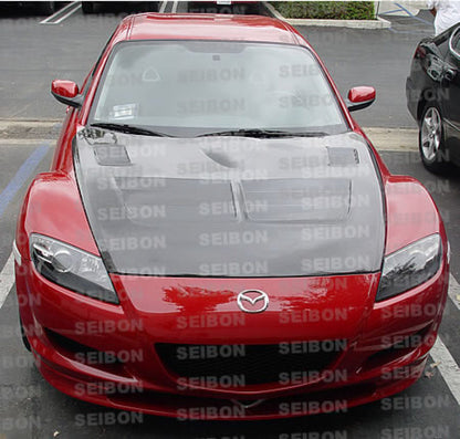 Seibon Cacbon DRY CARBON hood for 2004-2011 Mazda RX8 HD0405MZRX8-TSII Photo - Primary