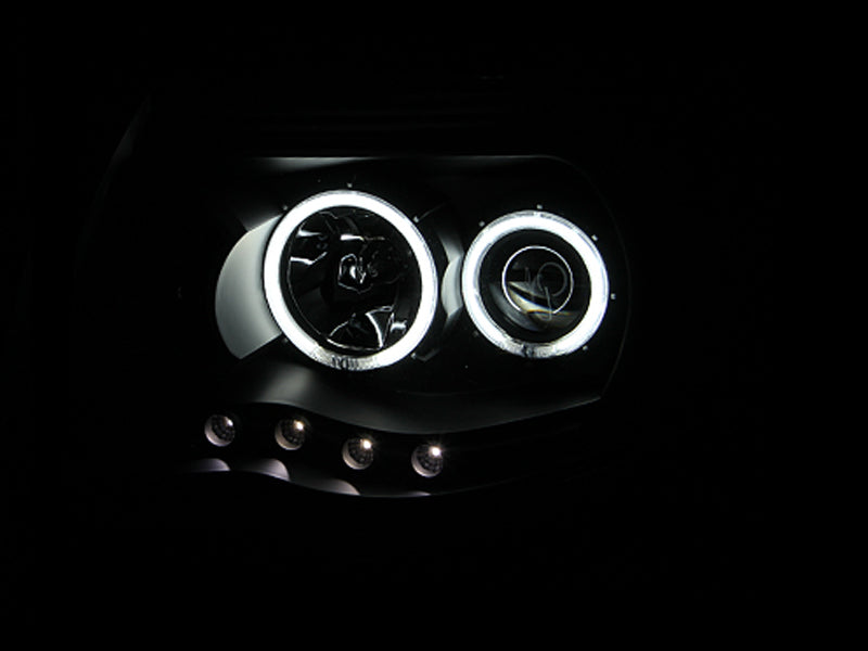 Anzo 2005-2011 Toyota Tacoma Projector Headlights w/ Halo Black 121282 Photo - Mounted