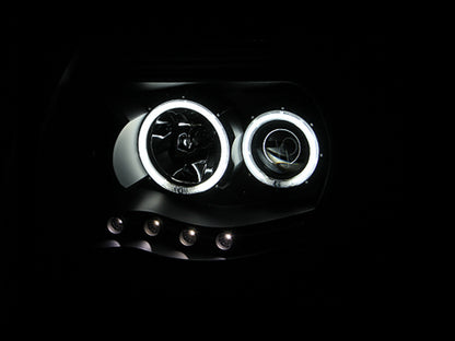 Anzo 2005-2011 Toyota Tacoma Projector Headlights w/ Halo Black 121282 Photo - Mounted