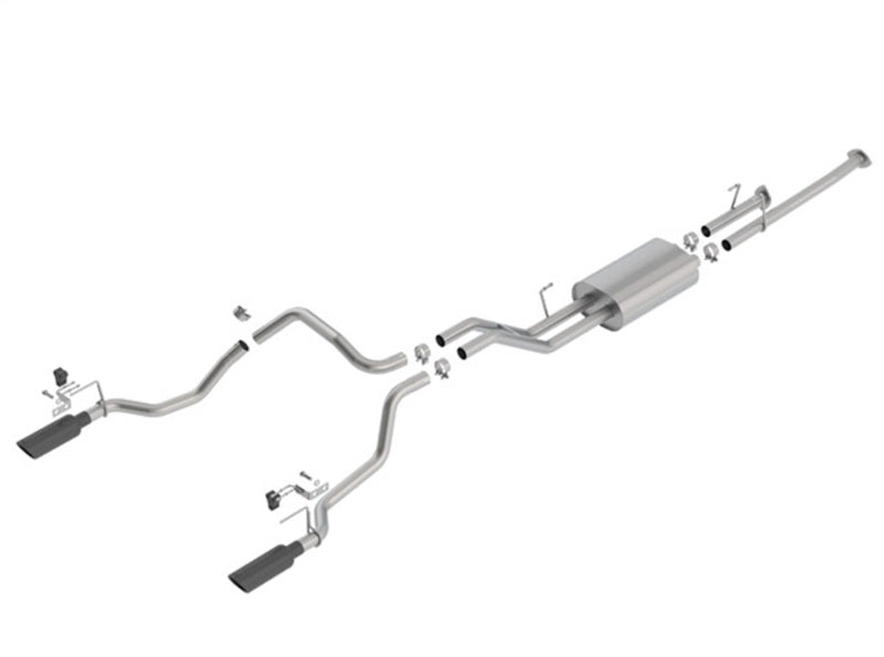 Borla 14-18 Toyota Tundra 4.6L/5.7L V8 AT 2&4WD Crew Max Cat-Back Touring Exhaust - Black Chrome Tip 140638BC 140638BC Photo - Primary