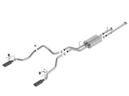 Borla 14-18 Toyota Tundra 4.6L/5.7L V8 AT 2&4WD Crew Max Cat-Back Touring Exhaust - Black Chrome Tip 140638BC 140638BC Photo - Primary