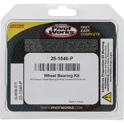 Pivot Works Yamaha Wheel Bearing Kit Premium Bearings 25-1546-P 25-1546-P Photo - Primary