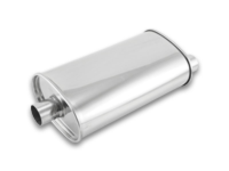 Vibrant StreetPower Oval Muffler - 2in Inlet/Dual Outlet (Center In - Offset Out) 1104 1104 User 1