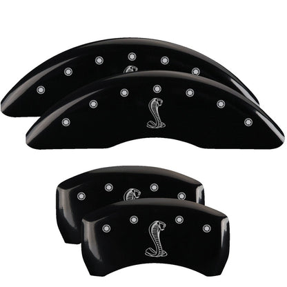 MGP 4 Caliper Covers Engraved Front & Rear Tiffany Snake Black finish silver ch 10200SSNKBK 10200SSNKBK Photo - Primary
