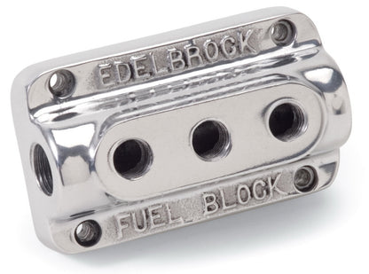 Edelbrock Fuel Block Triple Polished 12851 12851 Photo - Unmounted