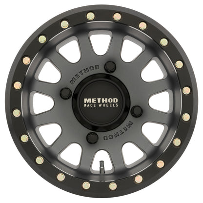 Method Race Wheels MR401 UTV Beadlock Wheel Titanium W/ Matte Black Ring 15x7 +13 4x156 MR40157046843B Photo - Close Up