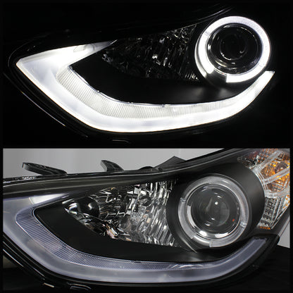 Spyder Hyundai Elantra 11-13 Projector Headlights LED Halo DRL Blk PRO-YD-HYELAN11-DRL-BK 5073662 5073662 User 1