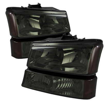 SPYDER Xtune Chevy Silverado 2500HD 03-06 Crystal Headlights w/ Amber Lights Smoke HD-JH-CSIL03-AM-SM-SET 5064523 5064523 Photo - Primary