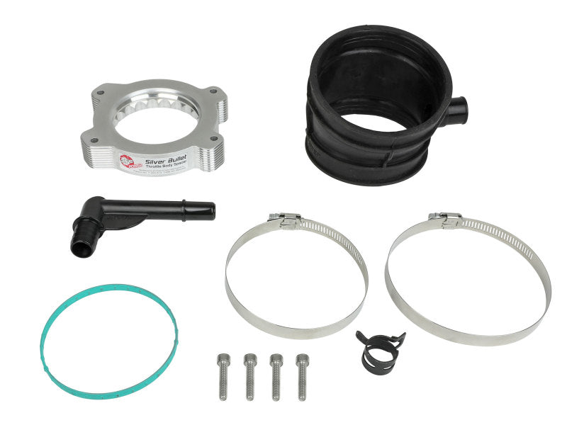 aFe 2020 Vette C8 Silver Bullet Aluminum Throttle Body Spacer Works w/ Factory Intake Only - Silver 46-34017 46-34017 Photo - Unmounted