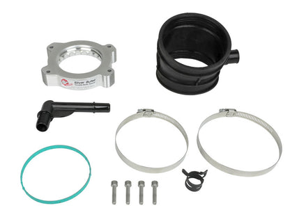 aFe 2020 Vette C8 Silver Bullet Aluminum Throttle Body Spacer Works w/ Factory Intake Only - Silver 46-34017 46-34017 Photo - Unmounted