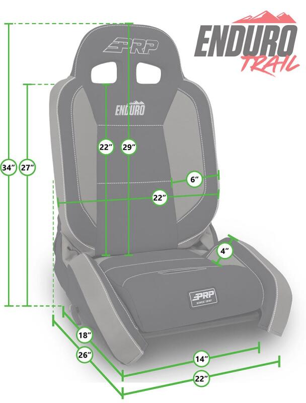 PRP Seats PRP EnduroTrail Reclining Suspension Seat - Black Suede - Passenger A8801045-241 A8801045-241 Photo - Close Up