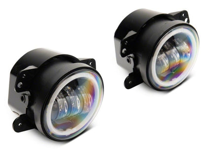 Raxiom 07-18 Jeep Wrangler JK Axial Series Halo LED Fog Lights- Amber J141994 J141994 Photo - Close Up