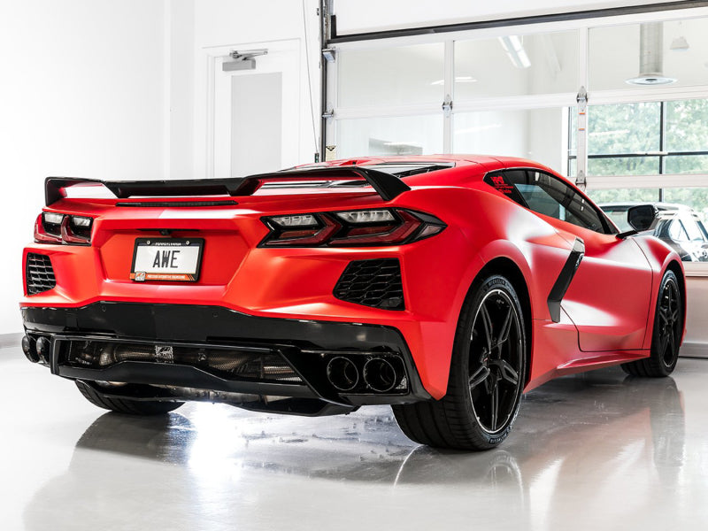AWE Tuning 2020 Chevrolet Corvette (C8) Track Edition Exhaust - Quad Diamond Black Tips 3020-43086 3020-43086 Photo - out of package