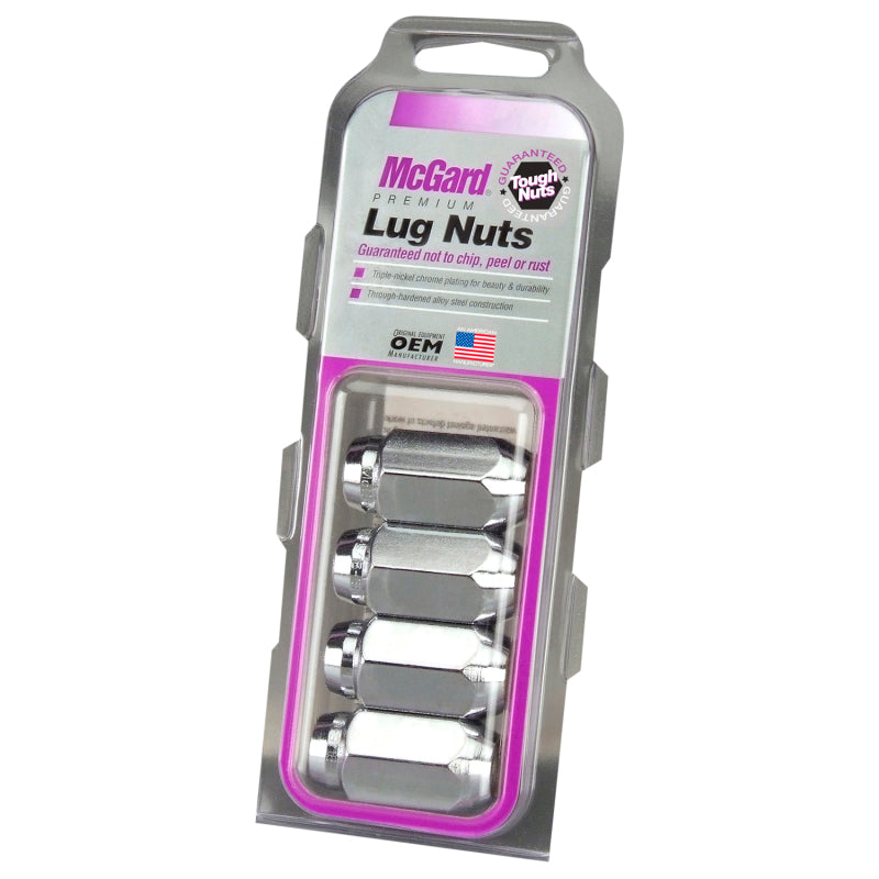 McGard Hex Lug Nut (Cone Seat) 9/16-18 / 7/8 Hex / 1.75in. Length (4-Pack) - Chrome 64008 64008 Photo - in package
