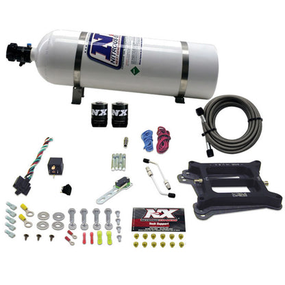 Nitrous Express 4150 4-BBL/Gasoline Nitrous Kit (50-300HP) w/15lb Bottle 30040-15 30040-15 Photo - Primary