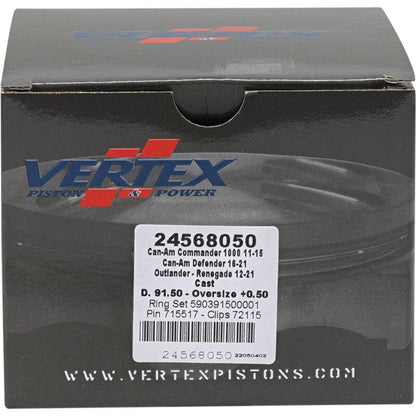 Vertex Pistons Vertex Piston 11-19 Can-Am Commander 1000 1000cc +0.50mm Oversized Cast Replica Piston Kit 24568050 24568050 Photo - Primary