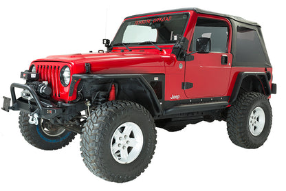 Fishbone Offroad 97-06 Jeep Wrangler TJ Steel Rock Slider - Black Textured Powdercoat FB23028 FB23028 Photo - lifestyle view