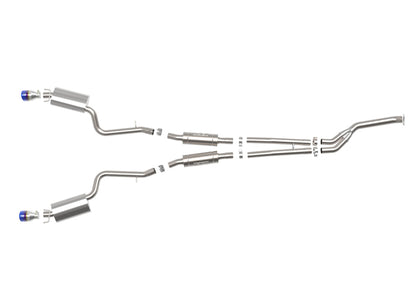 aFe POWER Takeda 16-17 Lexus IS200t L4-2.0L (t) 2.5in-3in 304 SS CB Exhaust w/ Blue Tip 49-36059-L 49-36059-L Photo - Unmounted