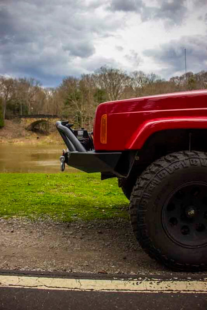Fishbone Offroad Cherokee XJ Front Winch Bumper W/Grille Guard Bullhead Steel - Blk Txtrd Pwdrcoat FB22060 FB22060 Photo - lifestyle view