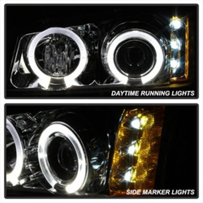 Spyder Chevy Silverado 1500 03-06 Projector Headlights LED Halo LED Ambr Reflctr Ch PRO-YD-CS03-AM-C 5009463 5009463 Photo - Unmounted