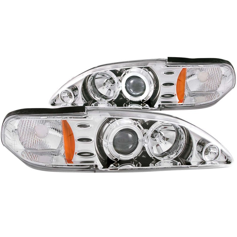 Anzo 1994-1998 Ford Mustang Projector Headlights w/ Halo Chrome 1pc 121039 Photo - Primary