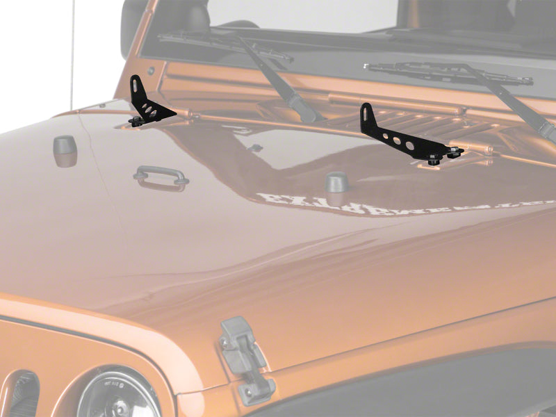 Raxiom 07-18 Jeep Wrangler JK 24-In Light Bar Hood Mounting Brackets J106738 J106738 Photo - Primary