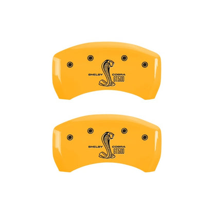 MGP Rear set 2 Caliper Covers Engraved Rear GT500 Shelby & Cobra Yellow finish black ch 10010RGT5YL 10010RGT5YL Photo - Primary