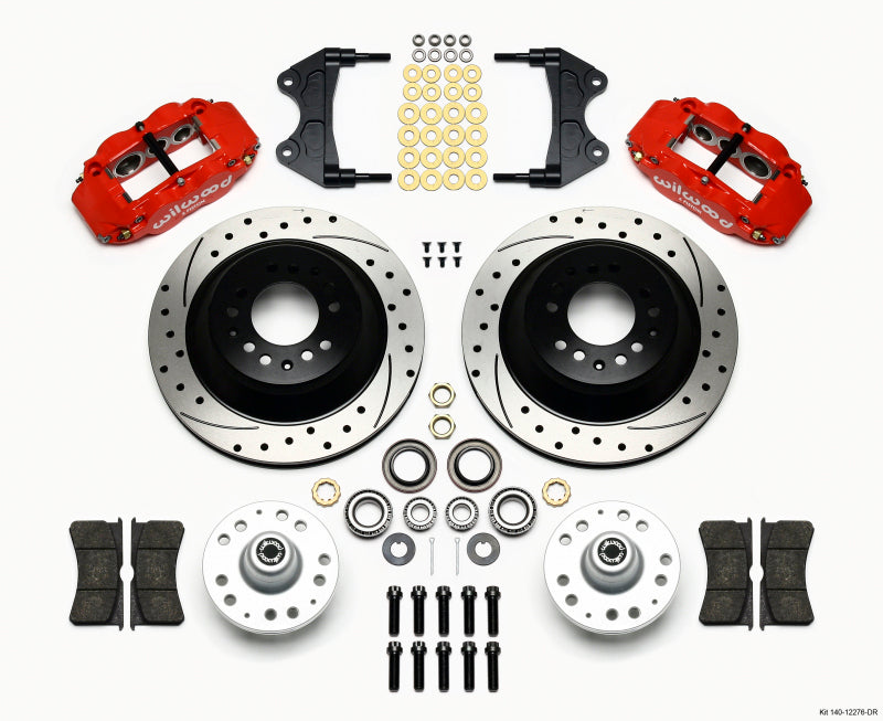 Wilwood Narrow Superlite 6R Front Hub & 1PC Rtr Kit 12.88in Dril -Red WWE ProSpindle 140-12276-DR 140-12276-DR Photo - Primary