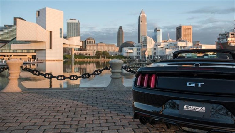 Corsa Performance 15-16 Ford Mustang GT Convertible 5.0L V8 Black Sport Cat-Back Dual 14341BLK Photo - Mounted