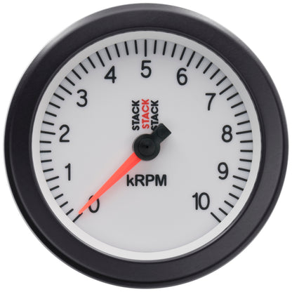 Autometer Stack Sport 88mm 0-10K RPM Tachometer - White ST100-010W ST100-010W Photo - Primary