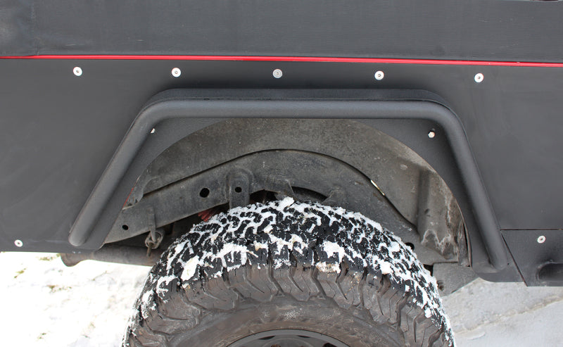 Fishbone Offroad 97-06 Jeep Wrangler TJ Steel Tube Fenders Rear 3In Flare - Blk Textured Powdercoat FB23029R FB23029R Photo - lifestyle view