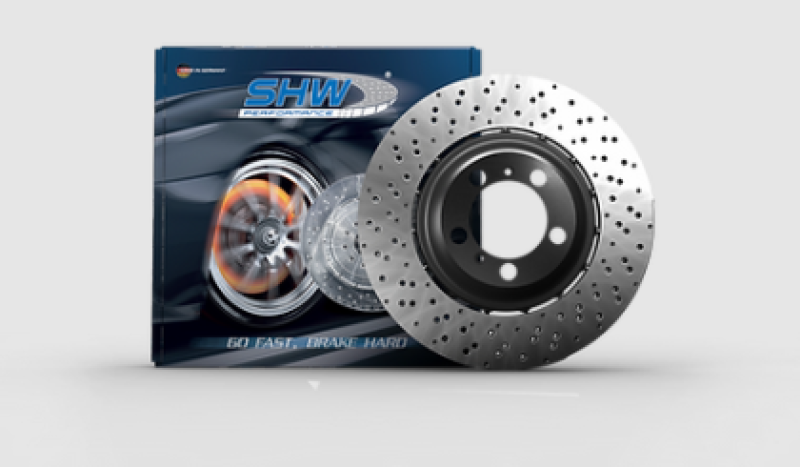 SHW Performance SHW 20-21 Porsche Carrera/Carrera S Front Left Drilled-Dimpled Lightweight Brake Rotor (9P1615301J) PFL49925