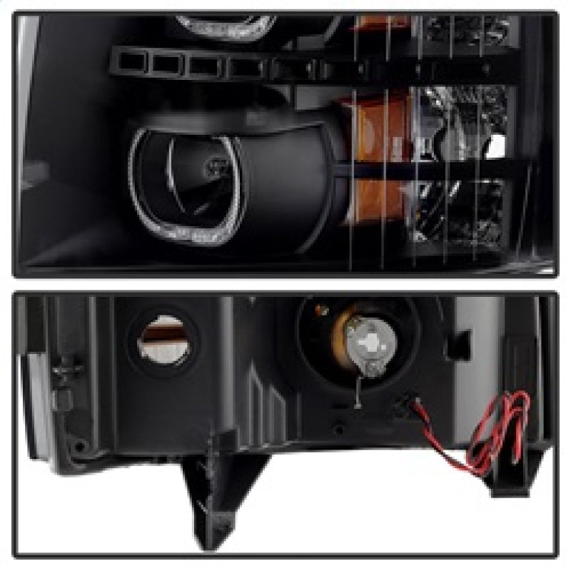 SPYDER Xtune Chevy Silverado 1500/2500/3500 07-13 LED Halo Projector Headlights Black PRO-JH-CSIL07-CFB-BK 9032189 9032189 Photo - Unmounted