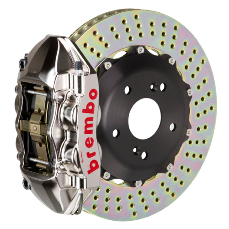 Brembo 06-09 S2000 Rear GTR BBK 4 Piston Billet328x28 2pc Rotor Drilled- Nickel Plated 2P1.6010AR