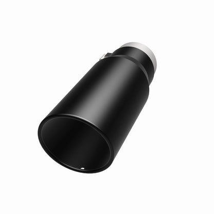 Magnaflow Tip Stainless Black Coated Single Wall Round Single Outlet 5in Dia 3.5in Inlet 14.5in L 35237 35237 360 Degree Image Set