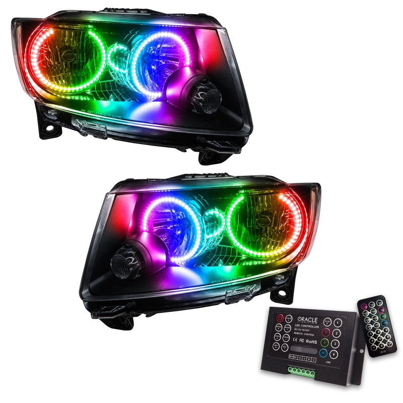 ORACLE Lighting Oracle 11-13 Jeep Grand Cherokee SMD HL (Non-HID) - Chrome - ColorSHIFT w/ 2.0 Controller 7070-333 7070-333 Photo - Primary