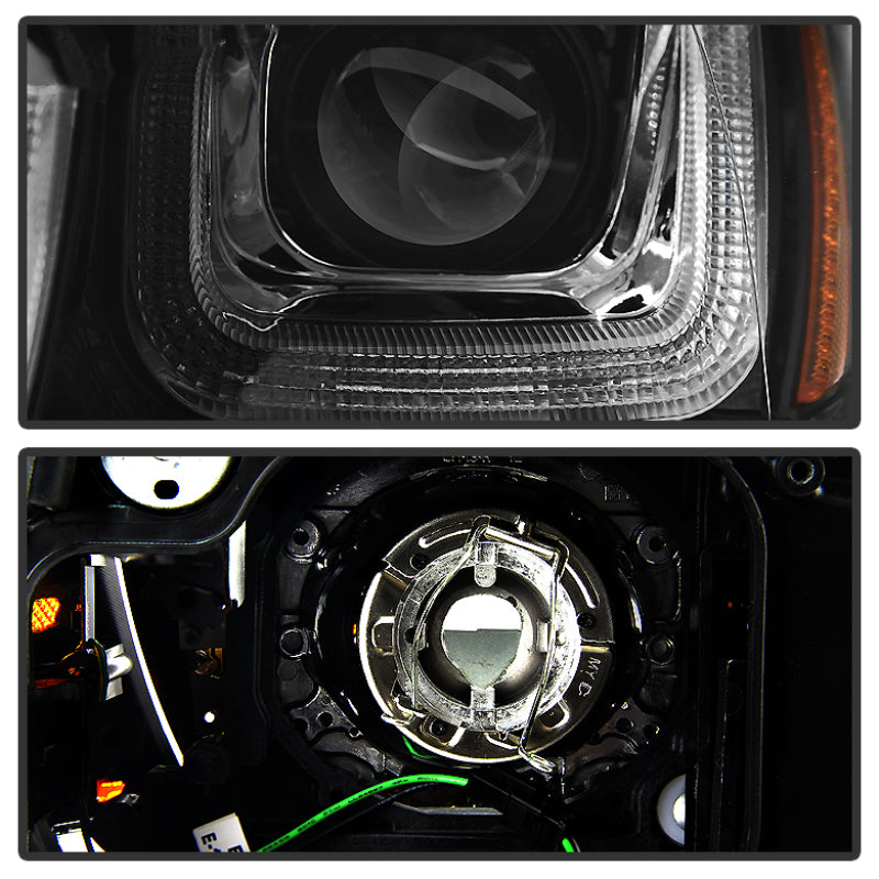 Spyder Volkswagen Golf VII 14-16 Projector Headlights DRL LED Red Stripe Blk PRO-YD-VG15-RED-DRL-BK 5080592 5080592 User 1