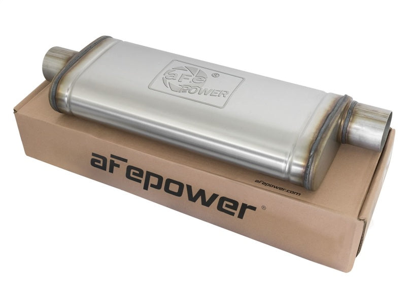aFe MACH Force-Xp 409 Stainless Steel Muffler: 3" Center Inlet /3" Offset 49M00017 Photo - Primary