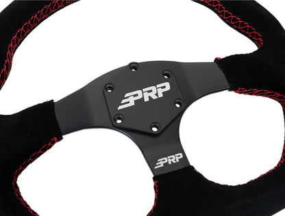 PRP Seats PRP Suede D-Shape Steering Wheel - Red G253 G253 Photo - Close Up