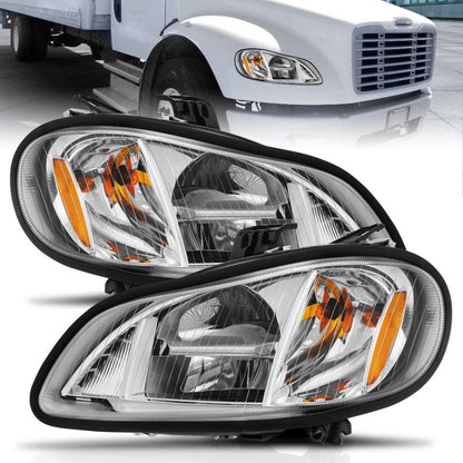 ANZO 2002-2014 Freightliner M2 LED Crystal Headlights Chrome Housing w/ Clear Lens (Pair) 131031 131031 Photo - Primary