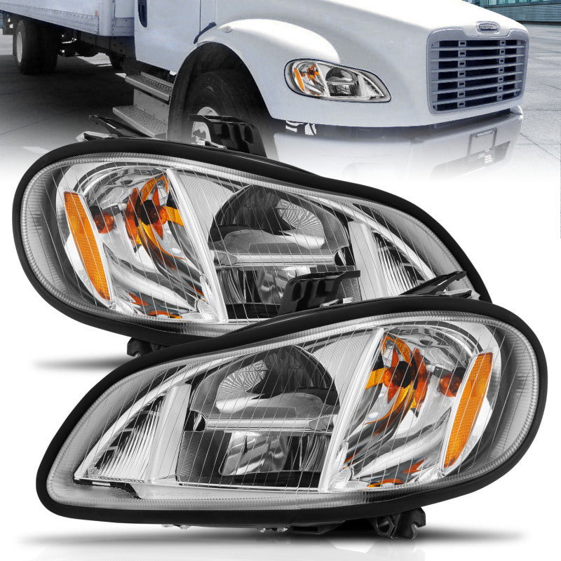 ANZO 2002-2014 Freightliner M2 LED Crystal Headlights Chrome Housing w/ Clear Lens (Pair) 131031 131031 Photo - Primary