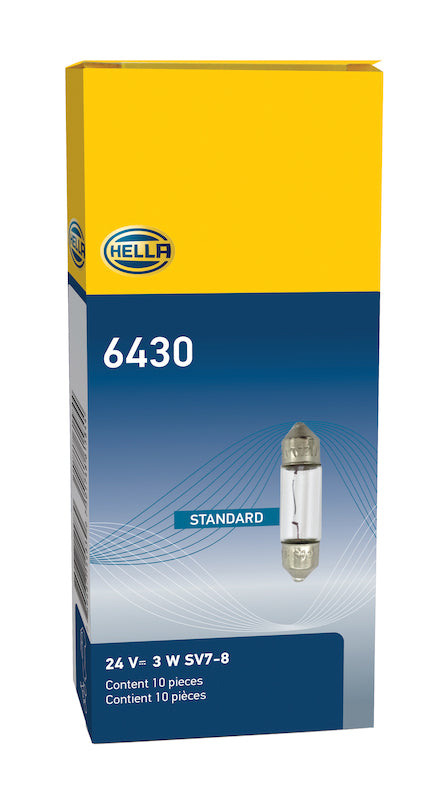 Hella Bulb 6430 24V 3W SV7-8 T2.5 8x29mm 6430 6430 Photo - in package