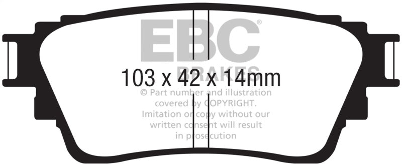 EBC 18-21 Mitsubishi Outlander Yellowstuff Rear Brake Pads DP42376R DP42376R Photo - Primary