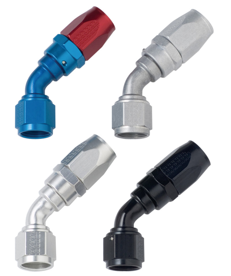 Fragola -4AN x 45 Degree Power Flow Hose End - Black 104504-BL 104504-BL Photo - Primary